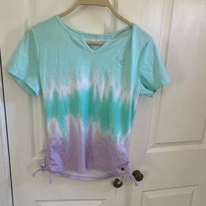 Justice Mint Green & Lavender Tie-Dye Short Sleeve Tee